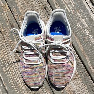 Adidas White Sneakers with Elastic Collar and Rubber Soles